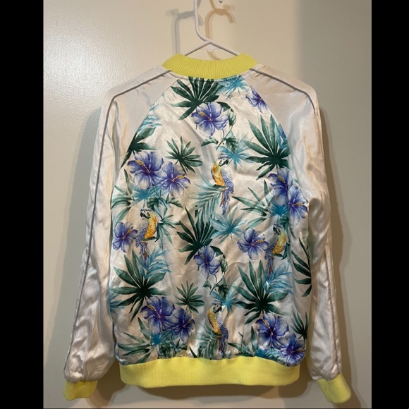 Cottagecore Floral Springtime Bomber Jacket M/6 - Picture 2 of 3